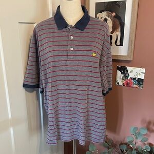 Masters Collection Men’s Striped Polo Red Navy Collar  cotton XL golf shirt
